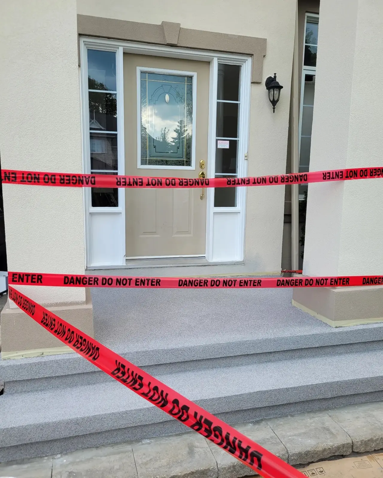 Finished residential concrete steps and entry landing